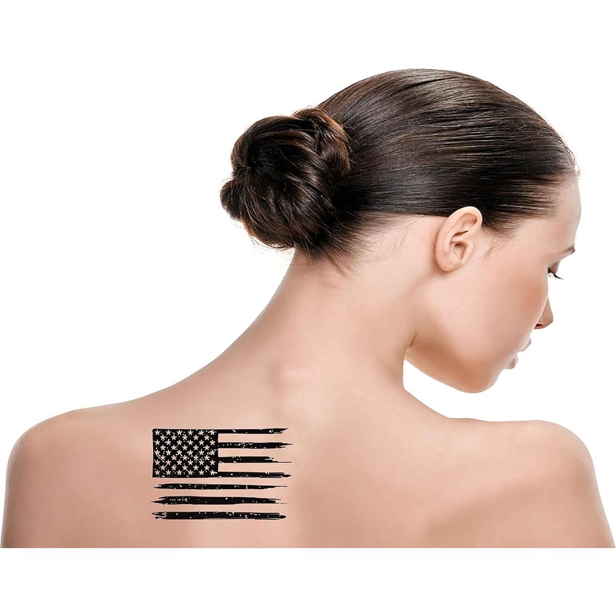 Tatuajes Temporales Dopetattoo Bandera Americana 4.6x8.9cm