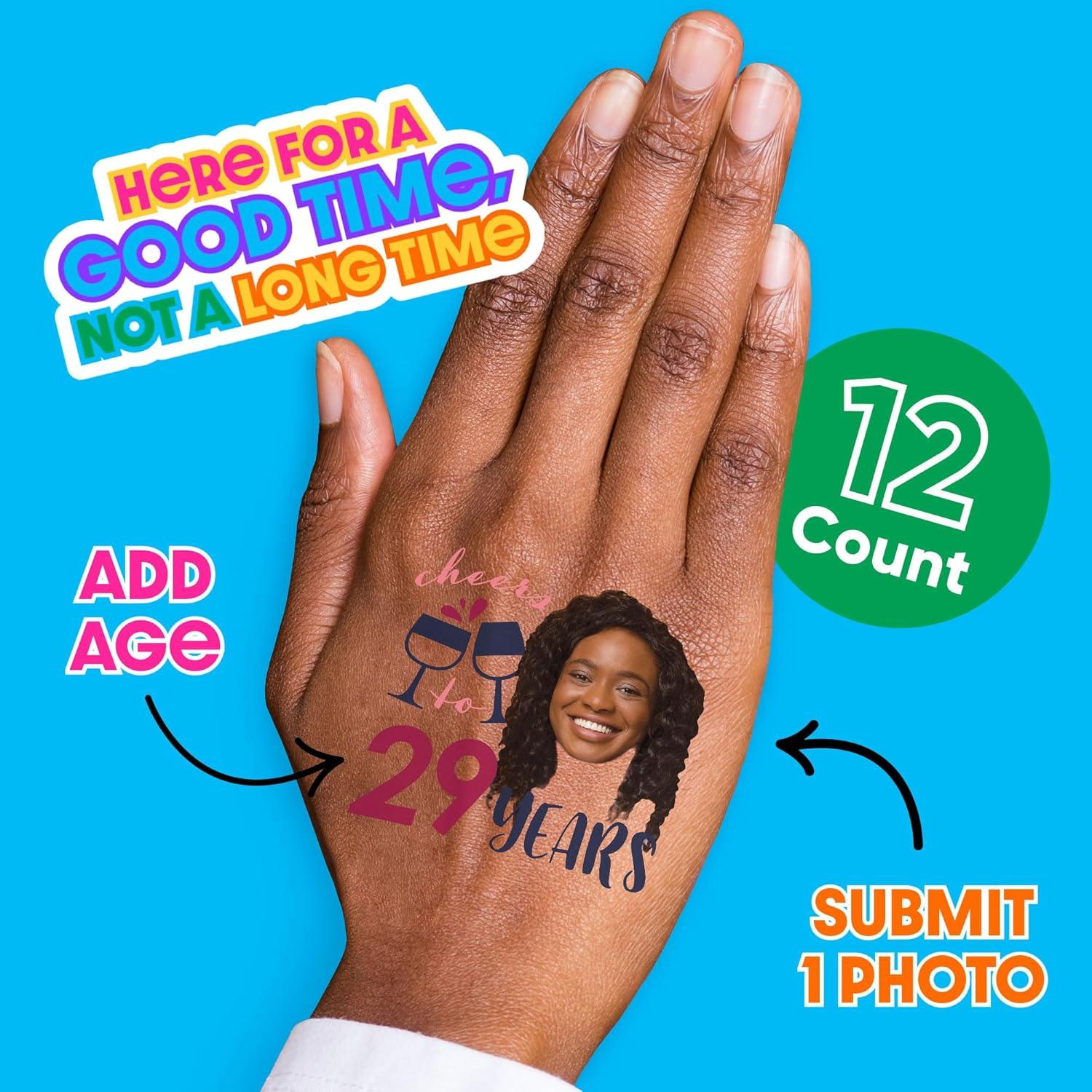 Tatuajes Temporales Personalizados Gran Punto de Felicidad - Set de 12