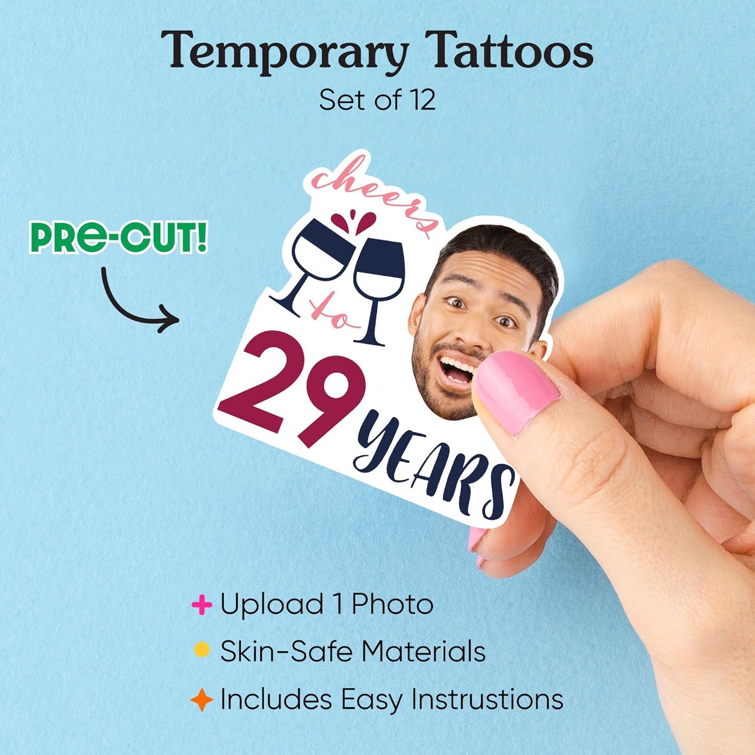 Tatuajes Temporales Personalizados Gran Punto de Felicidad - Set de 12