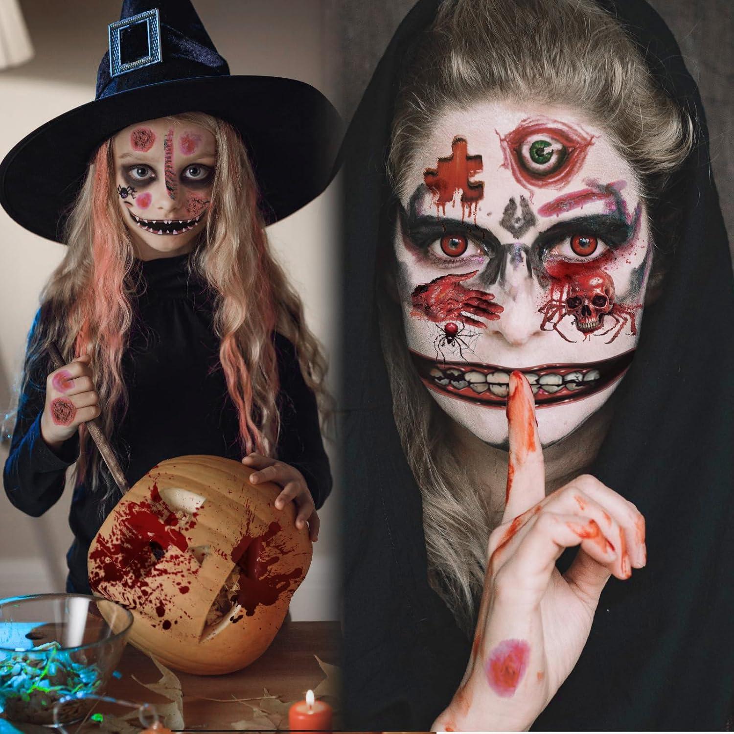 Tatuajes Temporales de Halloween WdrKo 26 PCS para Adultos
