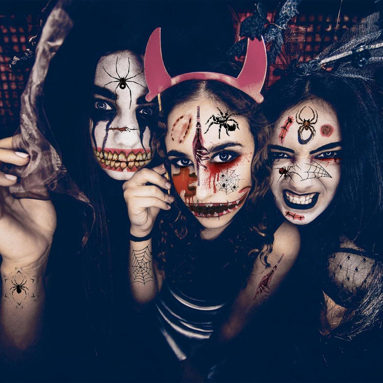 Tatuajes Temporales de Halloween WdrKo 26 PCS para Adultos