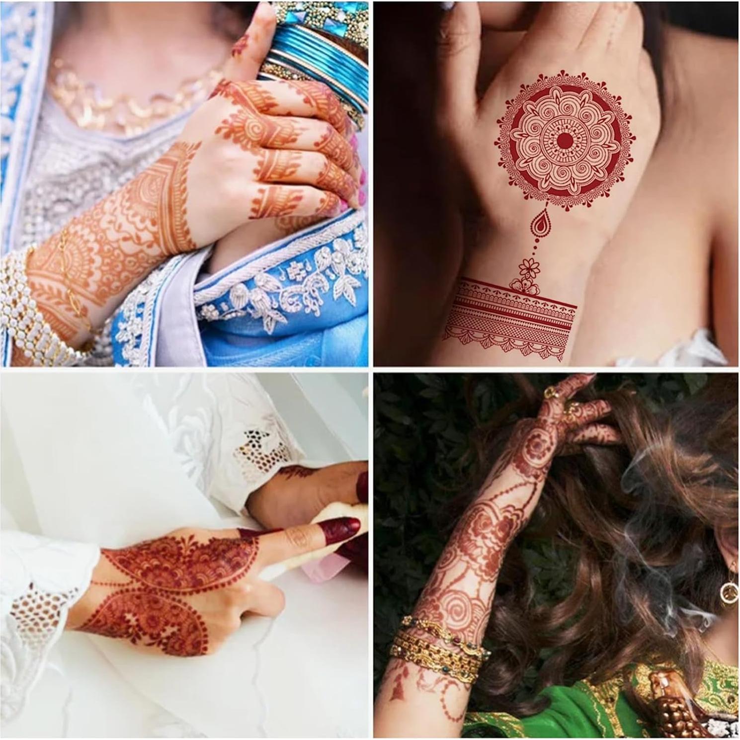 Tatuajes Temporales de Henna mdgfge - 8 Hojas Impermeables