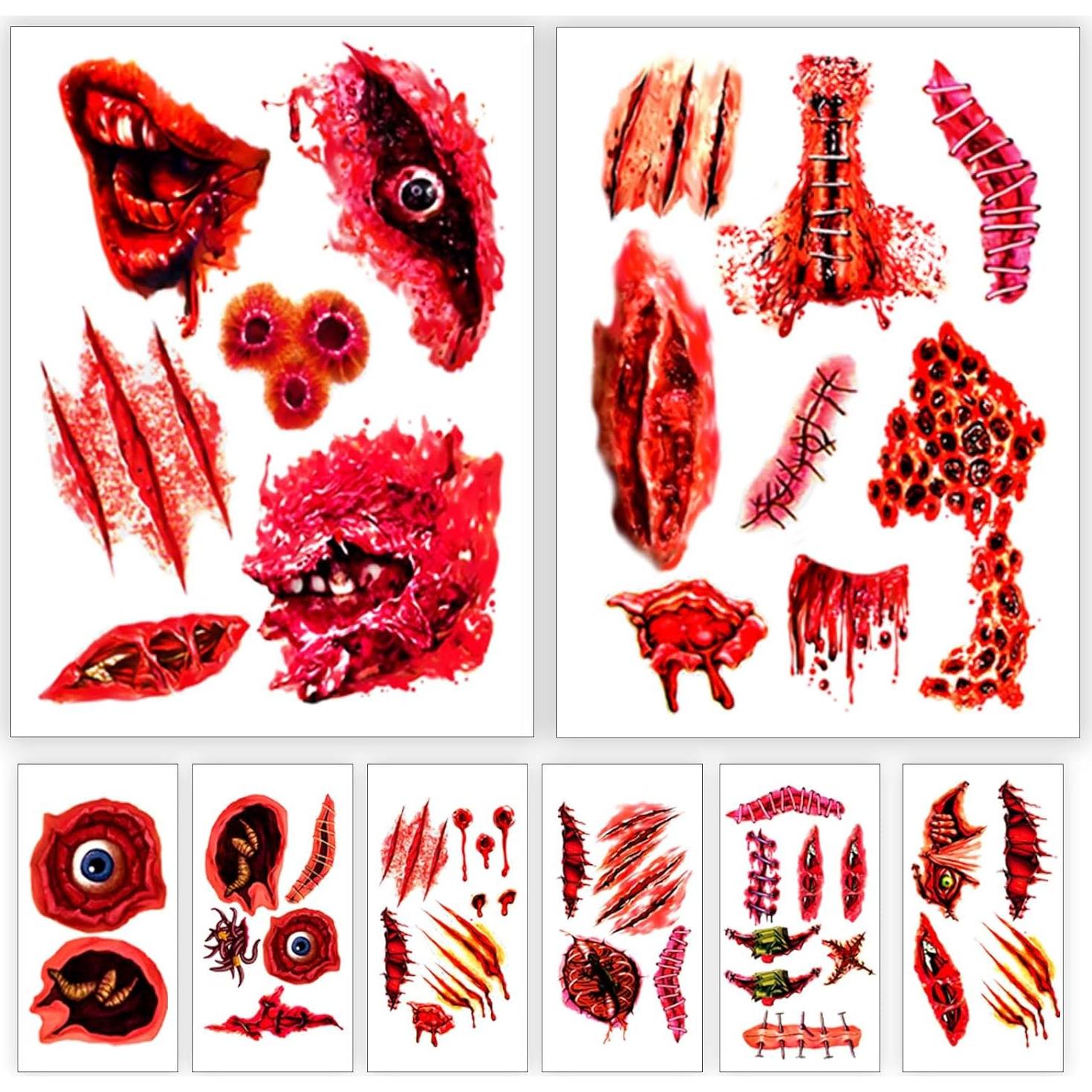 Set de Tatuajes Temporales Halloween Yazhiji 42 Hojas Multicolor