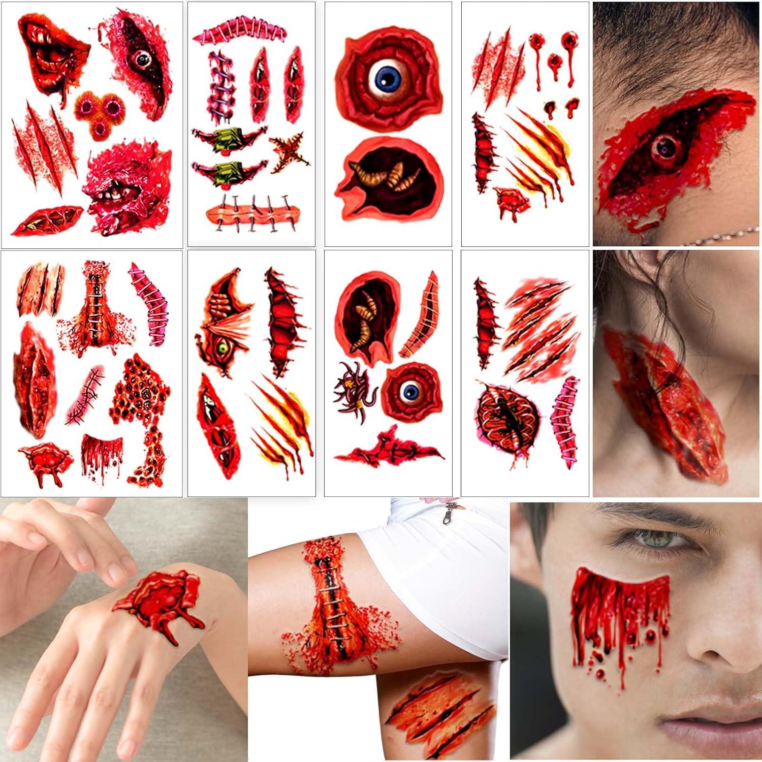Set de Tatuajes Temporales Halloween Yazhiji 42 Hojas Multicolor