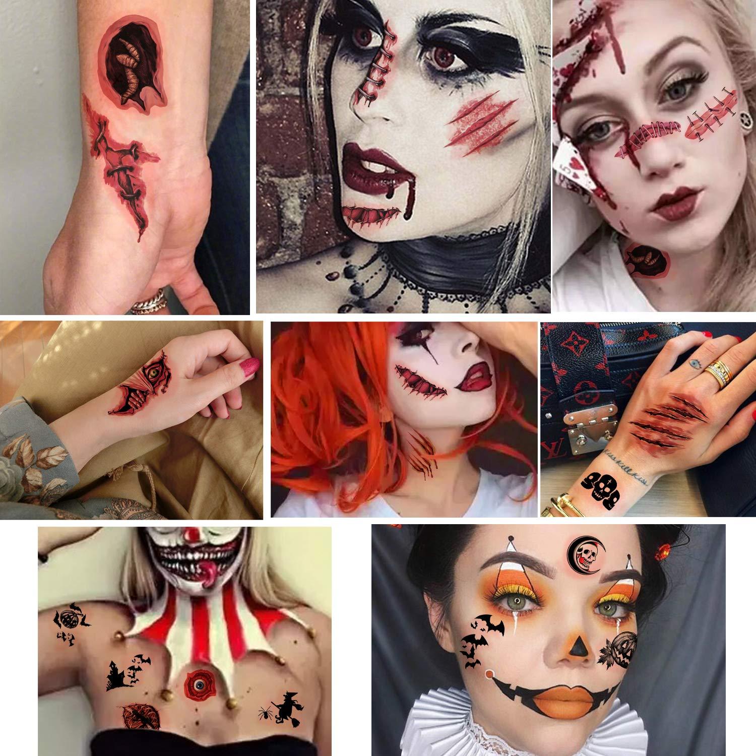 Set de Tatuajes Temporales Halloween Yazhiji 42 Hojas Multicolor