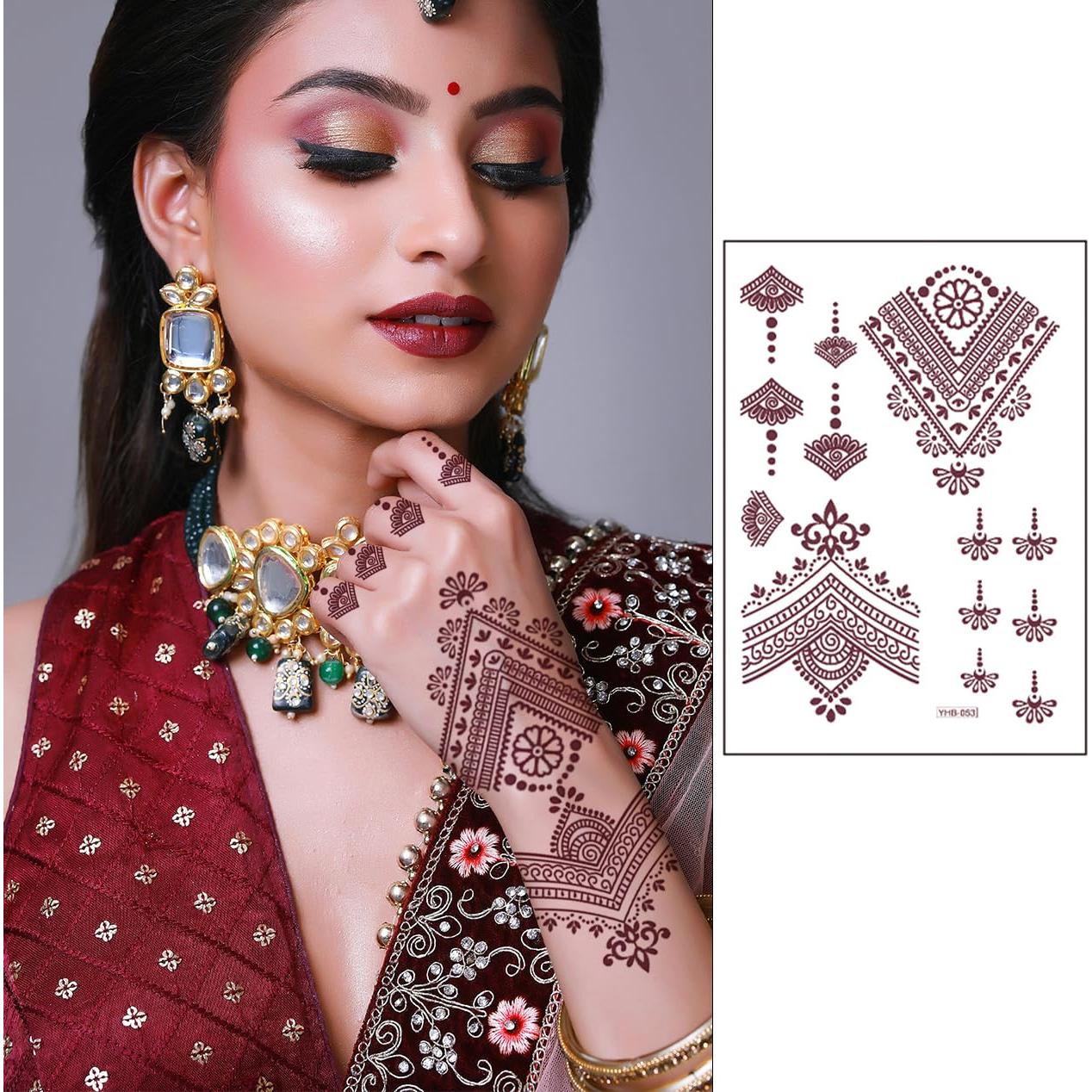 Set de 8 Hojas de Tatuajes Temporales Marrones RoseNacht