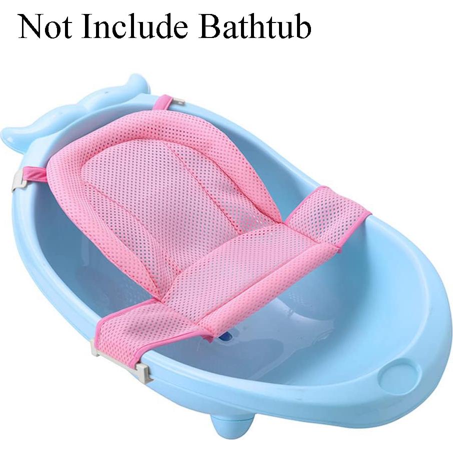 Soporte de Baño Ajustable para Bebés Rosa - Malla Antideslizante