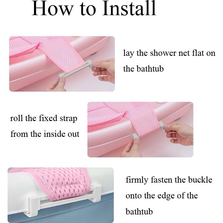 Soporte de Baño Ajustable para Bebés Rosa - Malla Antideslizante