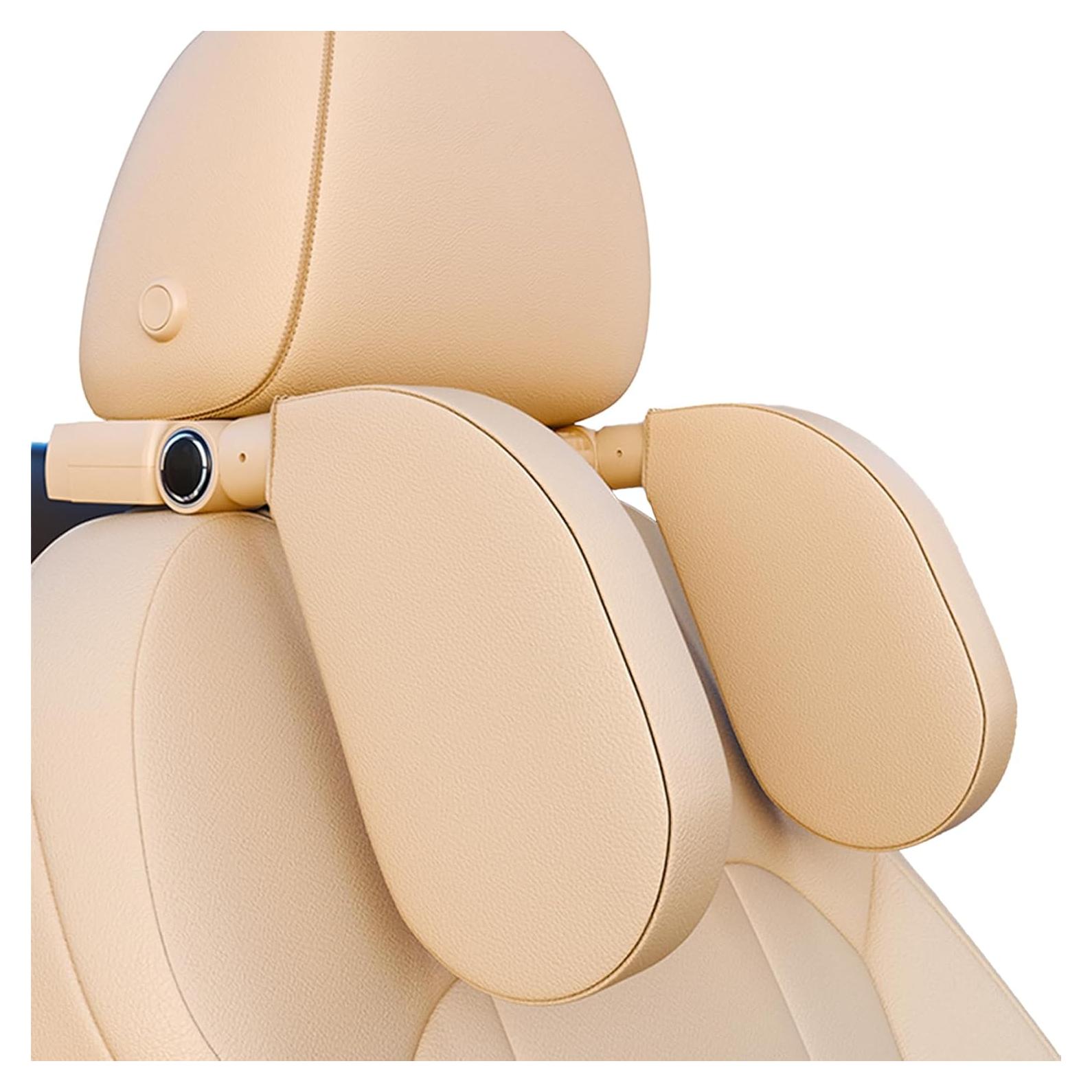 Almohada reposacabezas coche Belmeri ajustable 180° beige