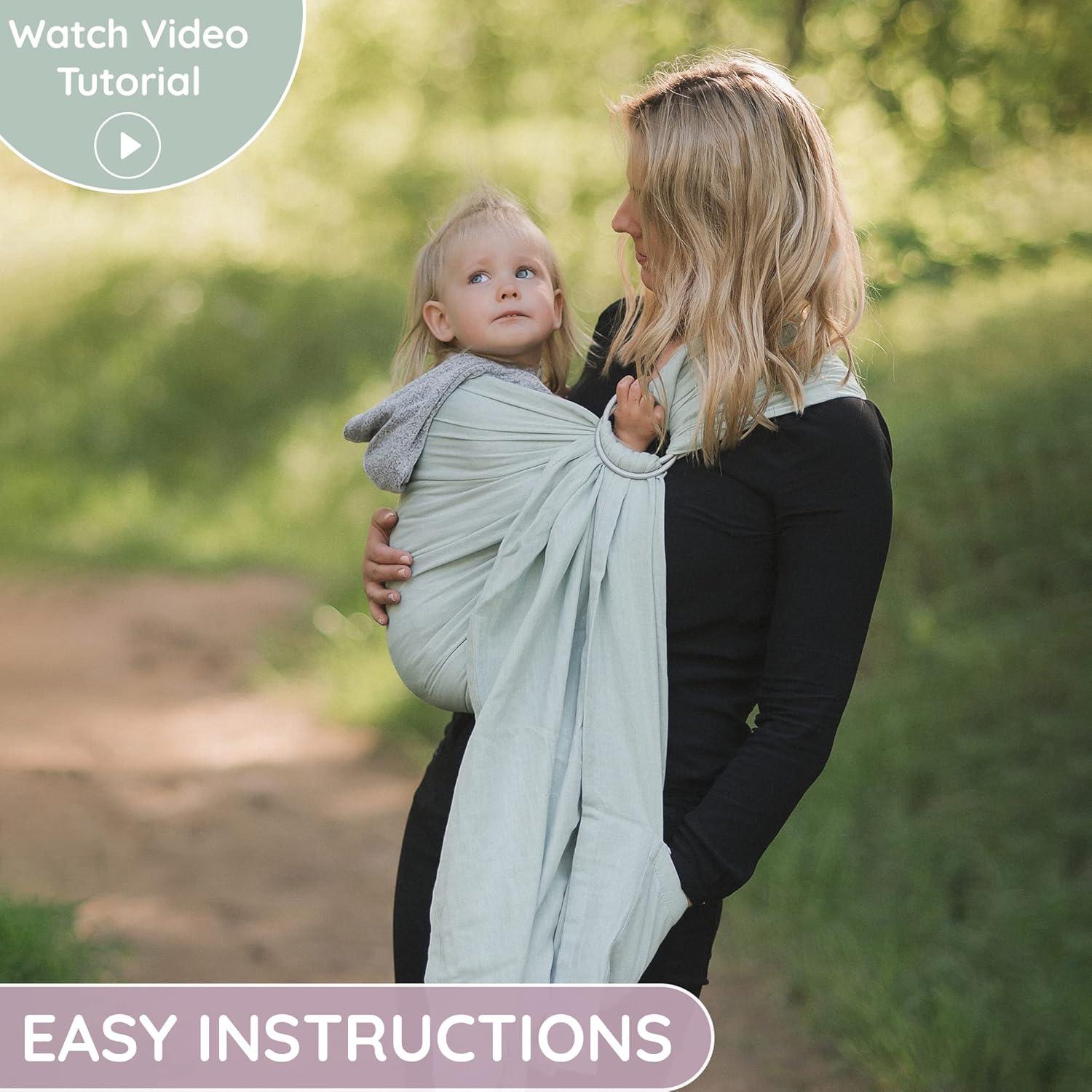 Portabebés Sling Verde Claro Mebien 100% Algodón Transpirable