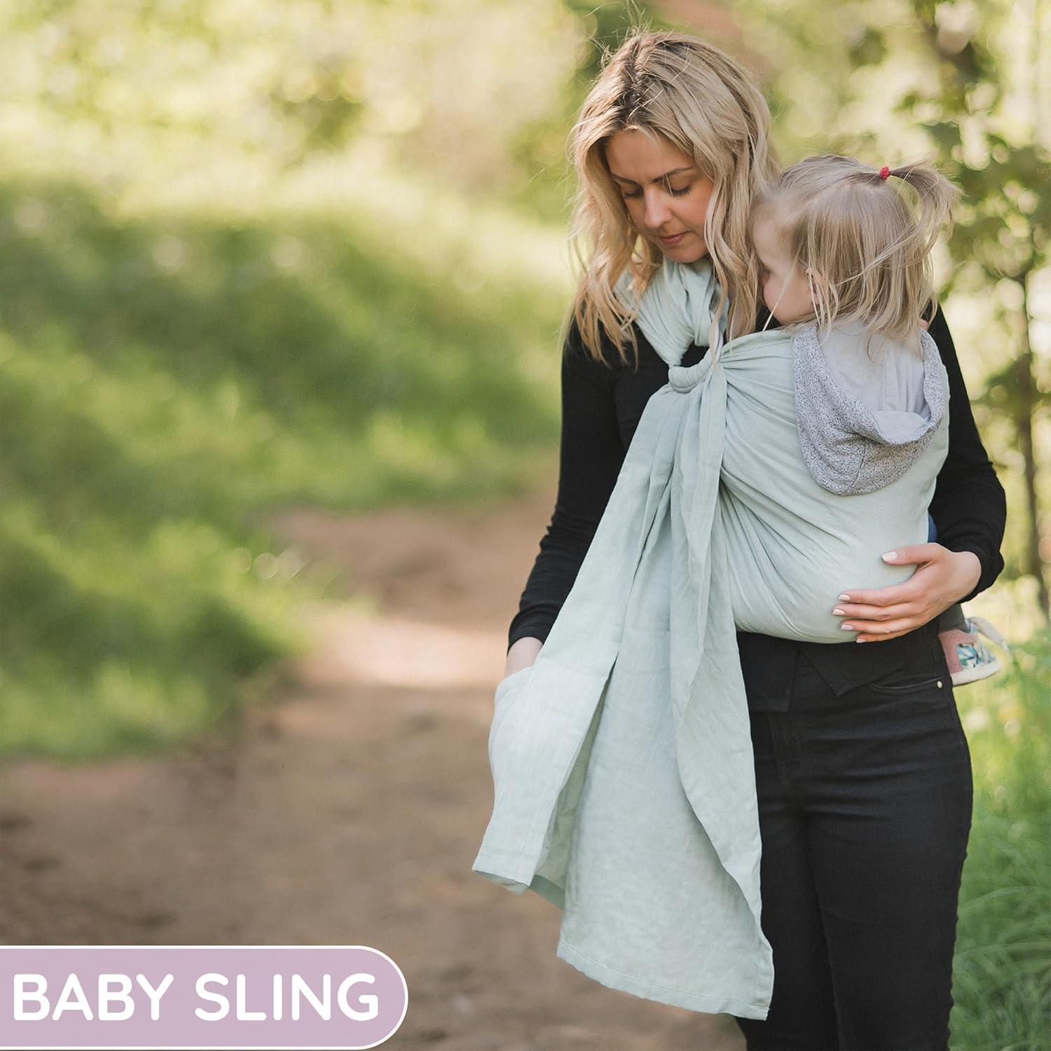 Portabebés Sling Verde Claro Mebien 100% Algodón Transpirable