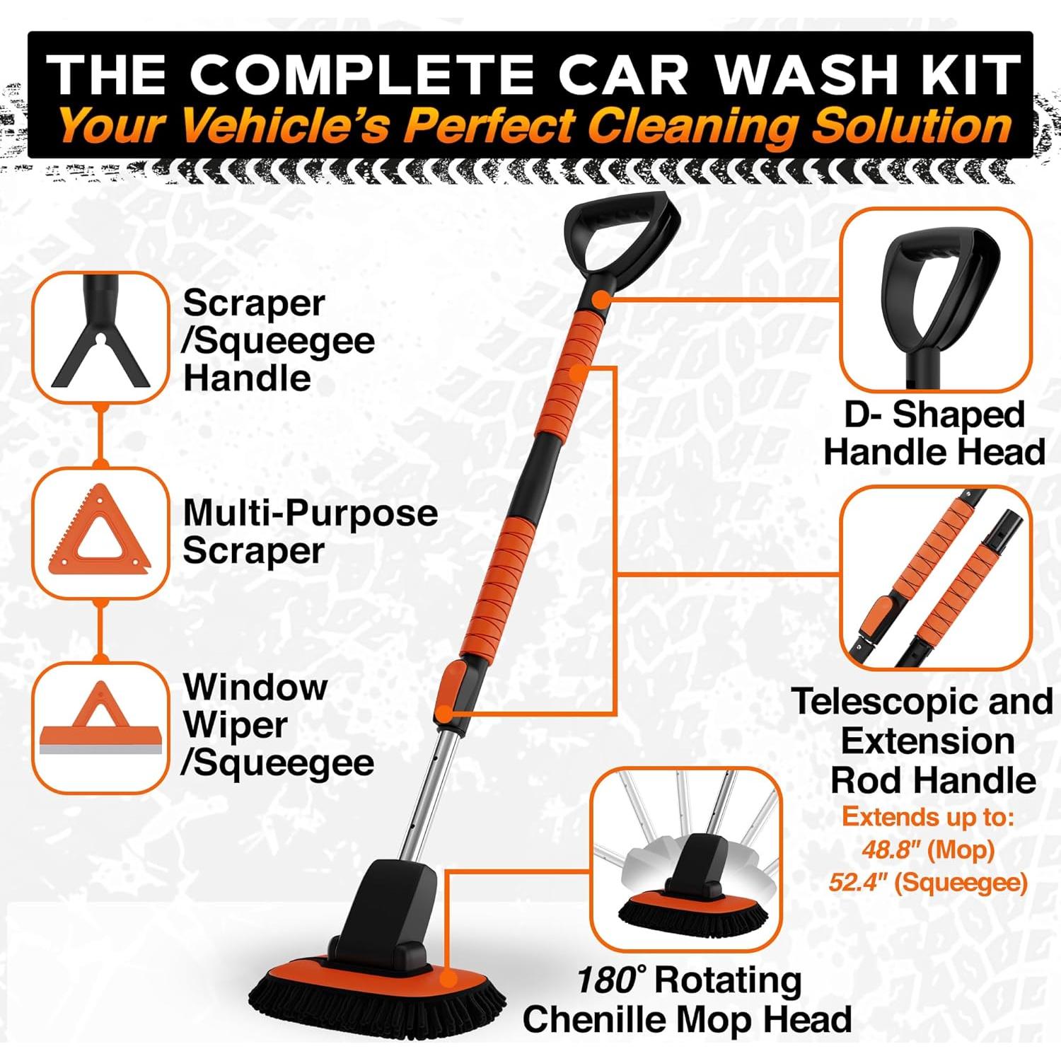 Kit de Lavado de Autos RoofPax con Mango Telescópico 2.64 kg