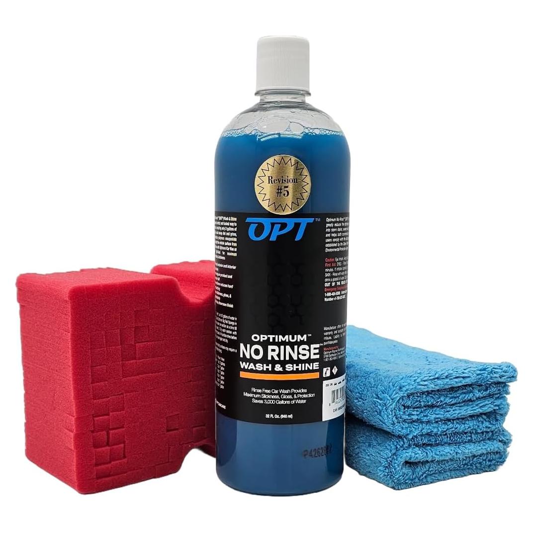 Kit de Lavado Sin Enjuague Optimum ONR 32 oz + Esponja Roja