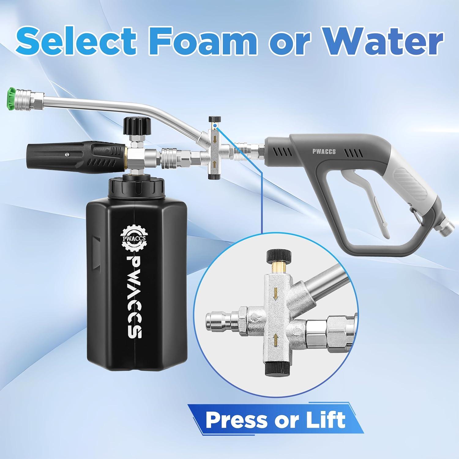 PWACCS Pistola de Espuma Doble para Lavadora a Presión 1.5L