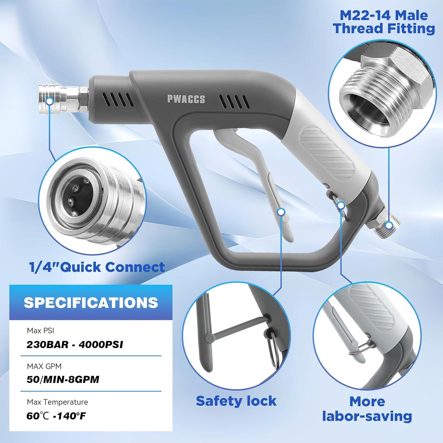 PWACCS Pistola de Espuma Doble para Lavadora a Presión 1.5L