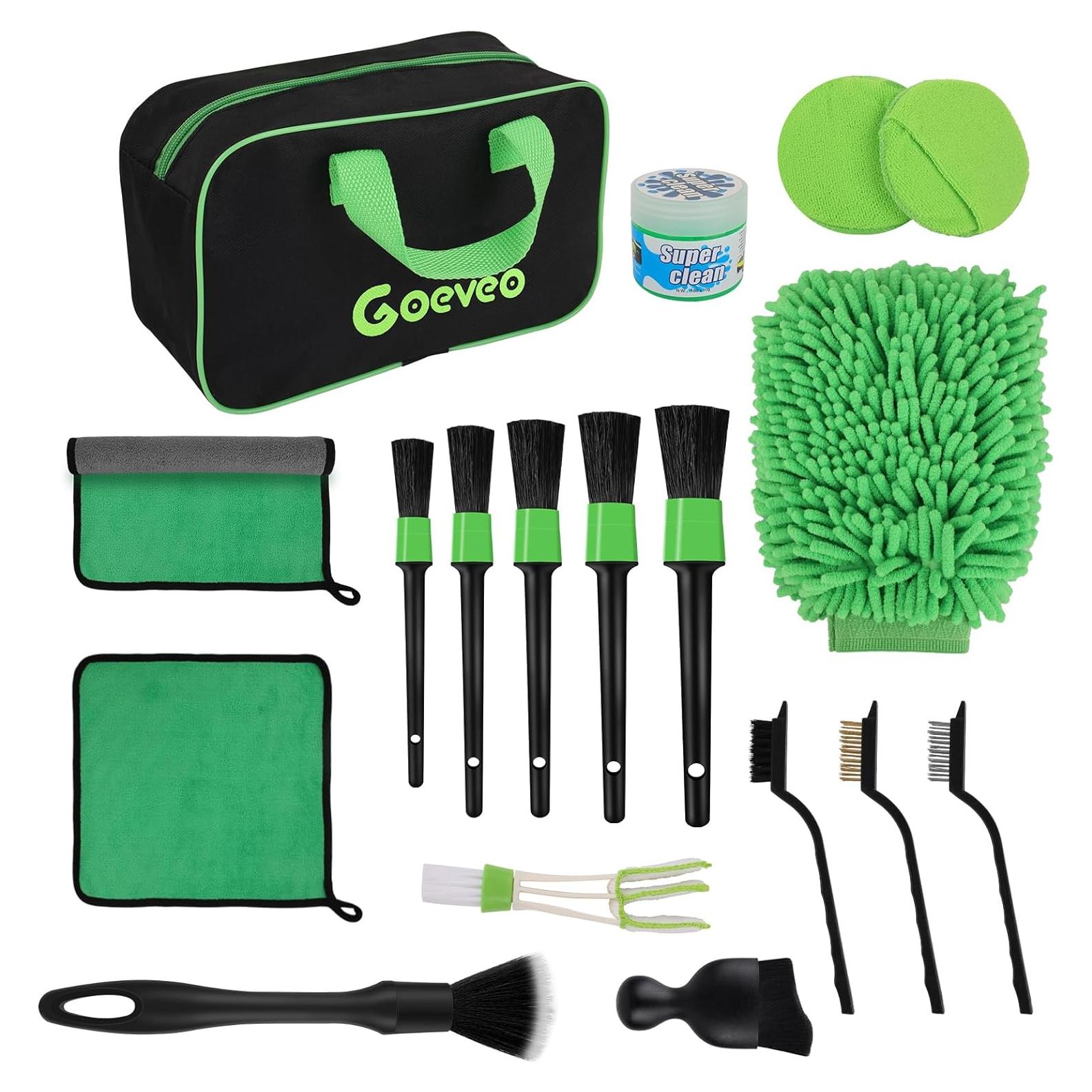 Kit de Cepillos de Detalle para Coche Goeveo G401 - 18 Piezas