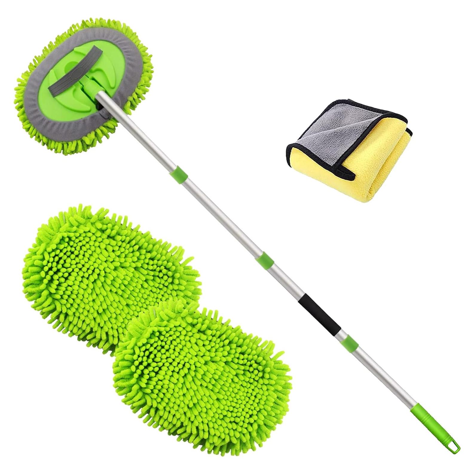 Mop de Lavado de Autos LumiMokki 2 en 1 con Mango de Acero 158cm