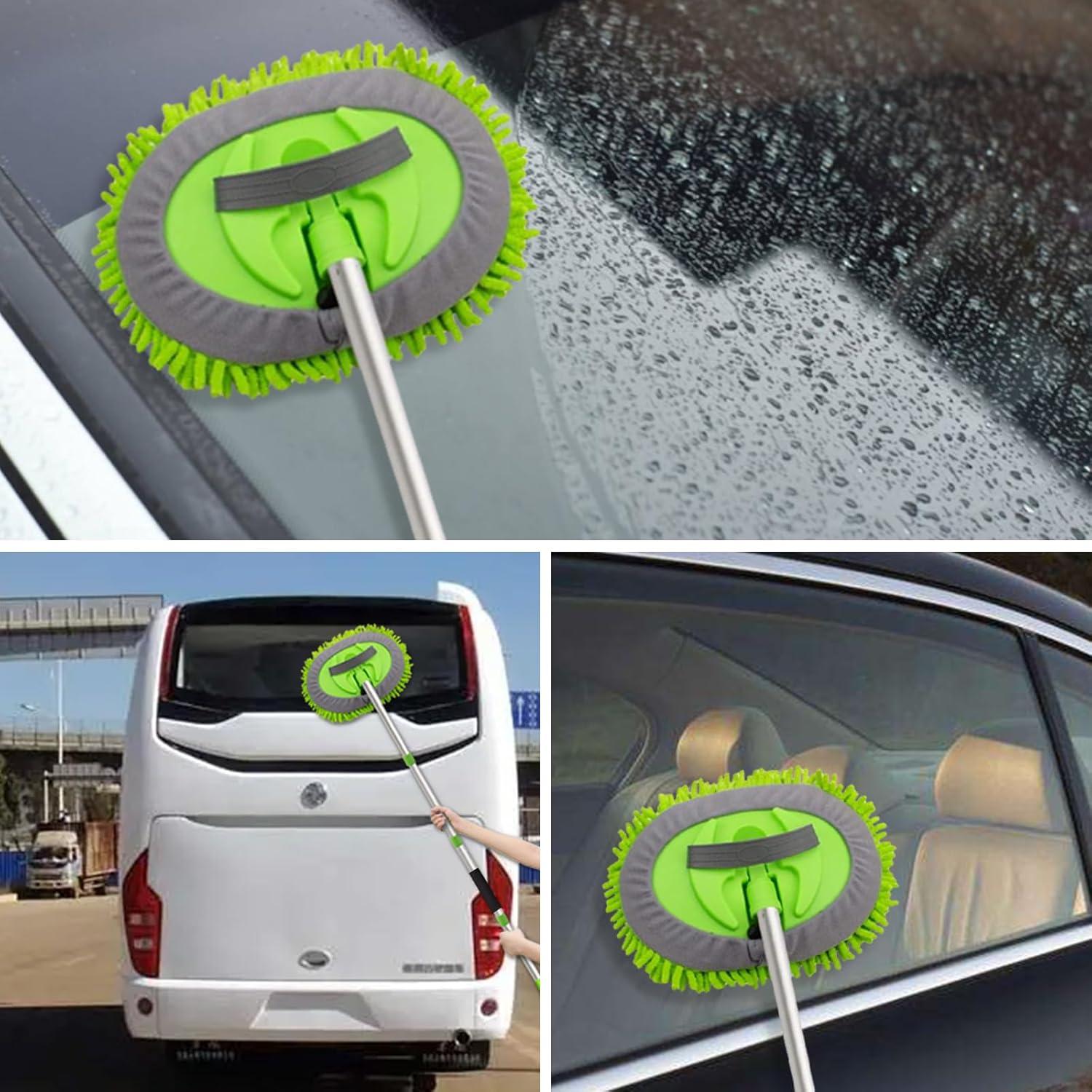 Mop de Lavado de Autos LumiMokki 2 en 1 con Mango de Acero 158cm