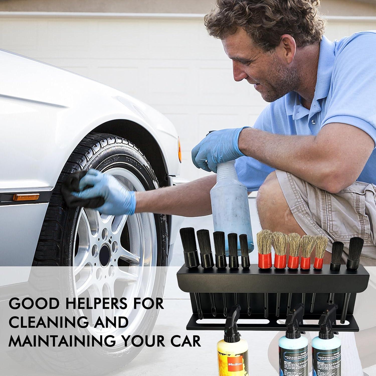 Soporte para Cepillos de Detalle YCWF con 12 Cepillos - Negro