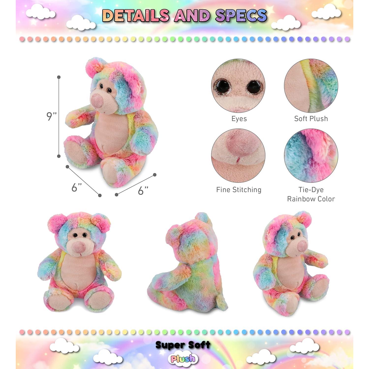 Oso de Peluche Arcoíris DolliBu 23 cm - Suave y Abrazable