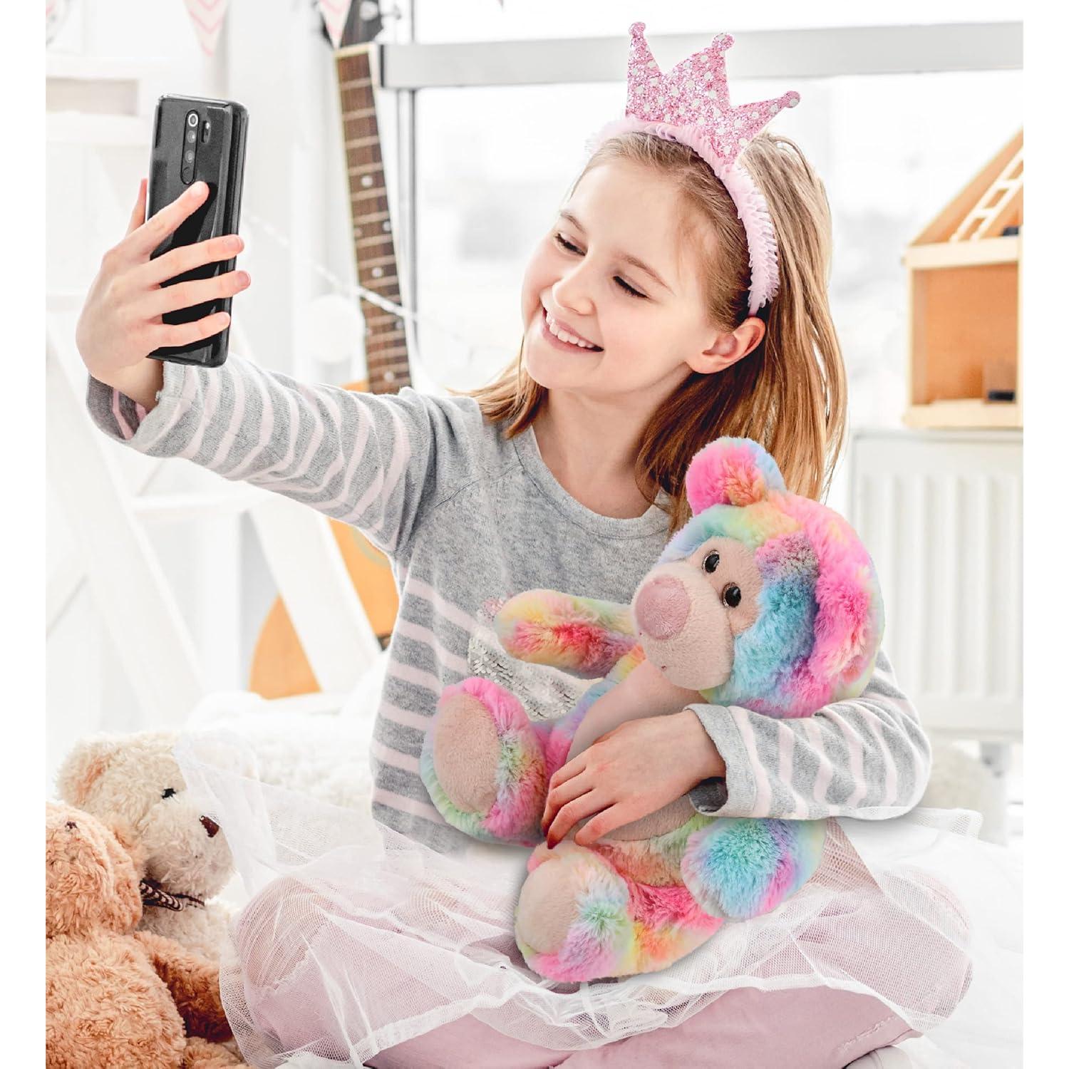 Oso de Peluche Arcoíris DolliBu 23 cm - Suave y Abrazable