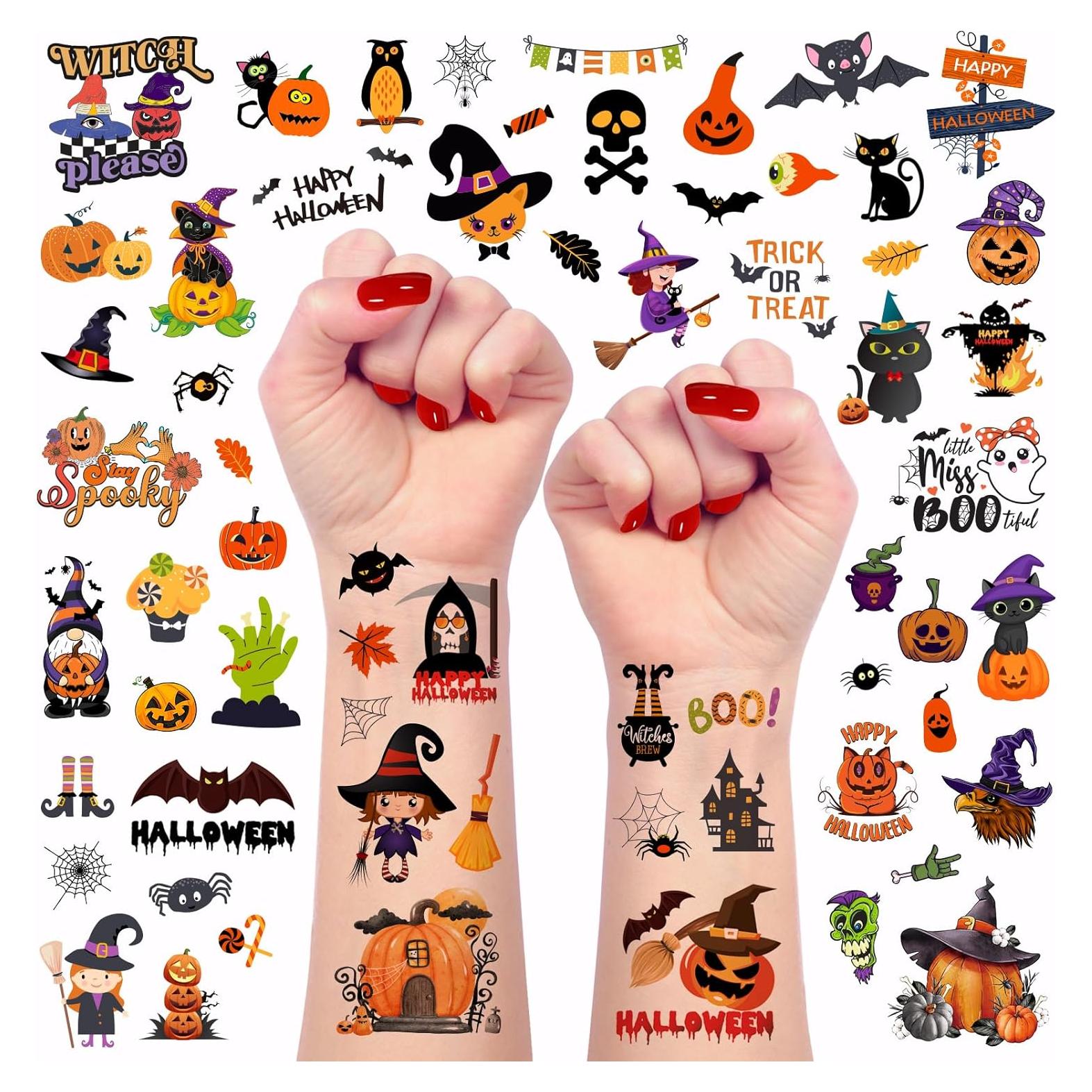 64 Tatuajes Temporales de Halloween Geengob para Niños