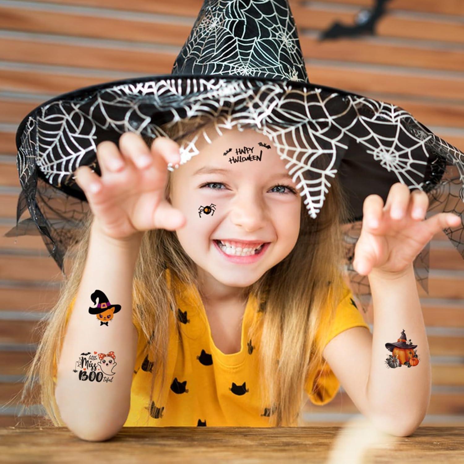 64 Tatuajes Temporales de Halloween Geengob para Niños