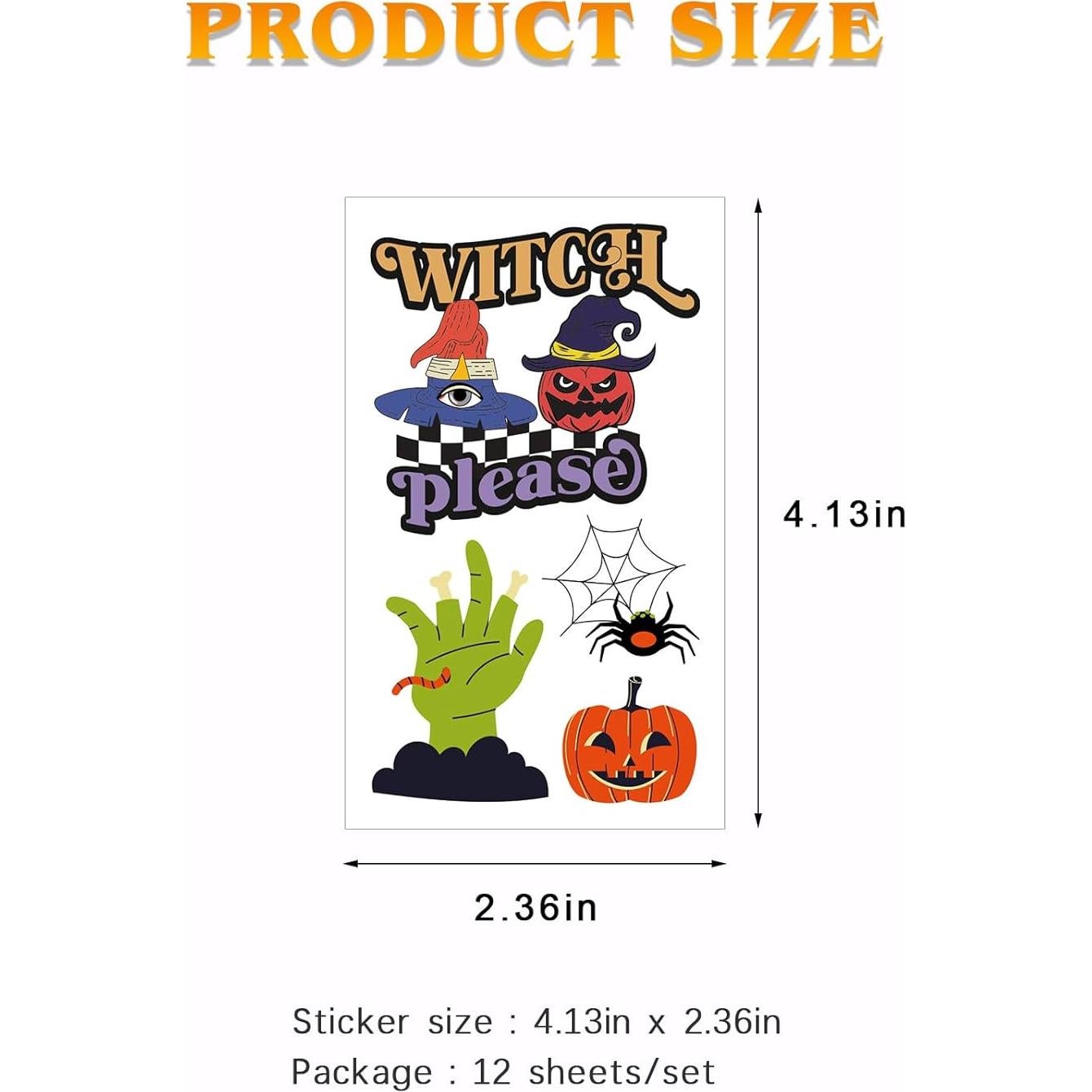 64 Tatuajes Temporales de Halloween Geengob para Niños