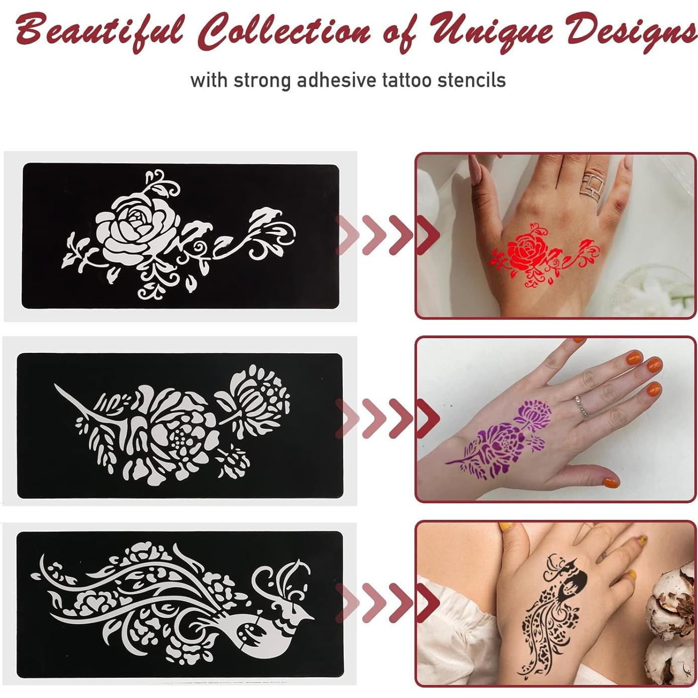 Kit de Plantillas de Tatuaje de Henna Kapopi - 20x11cm