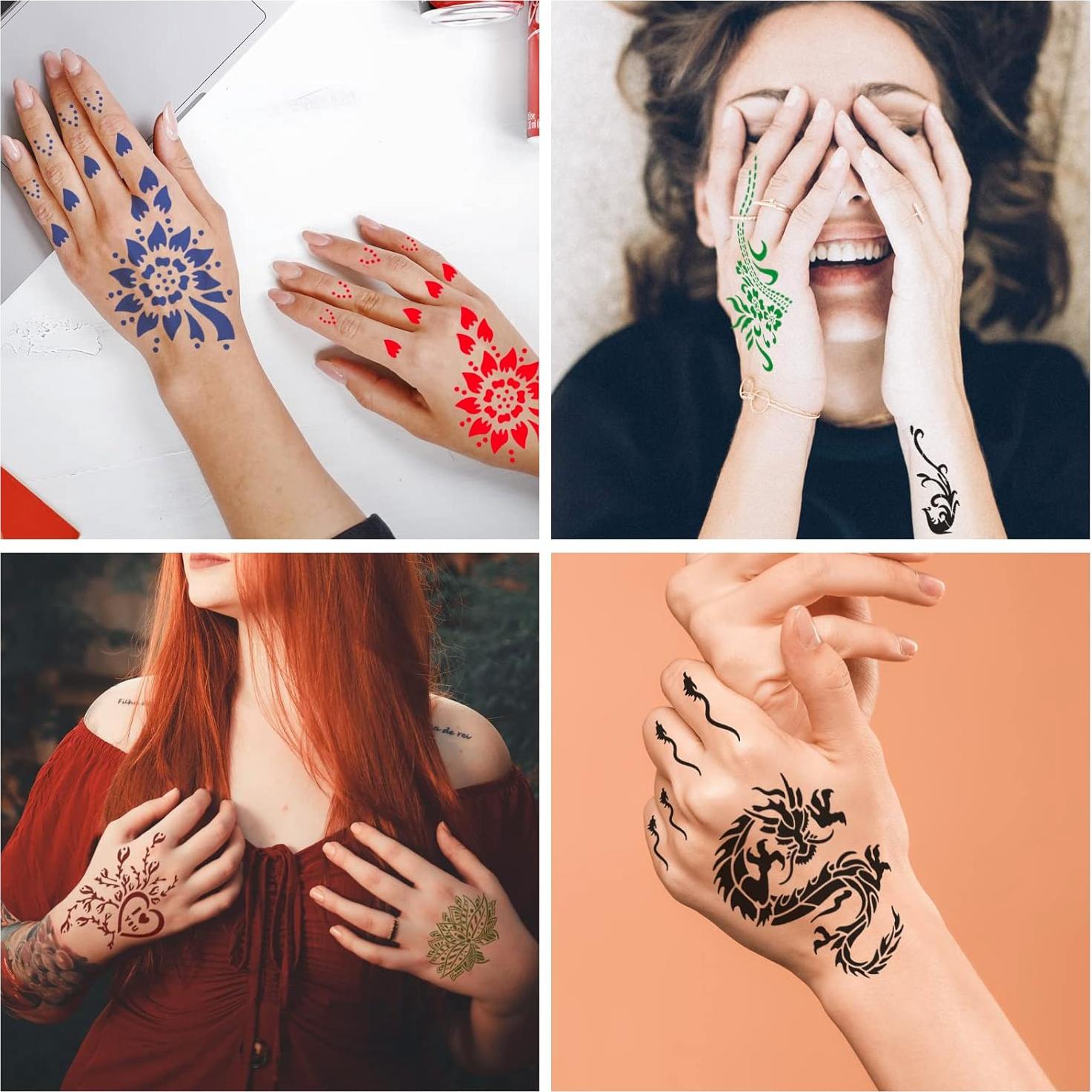 Kit de Plantillas de Tatuaje de Henna Kapopi - 20x11cm