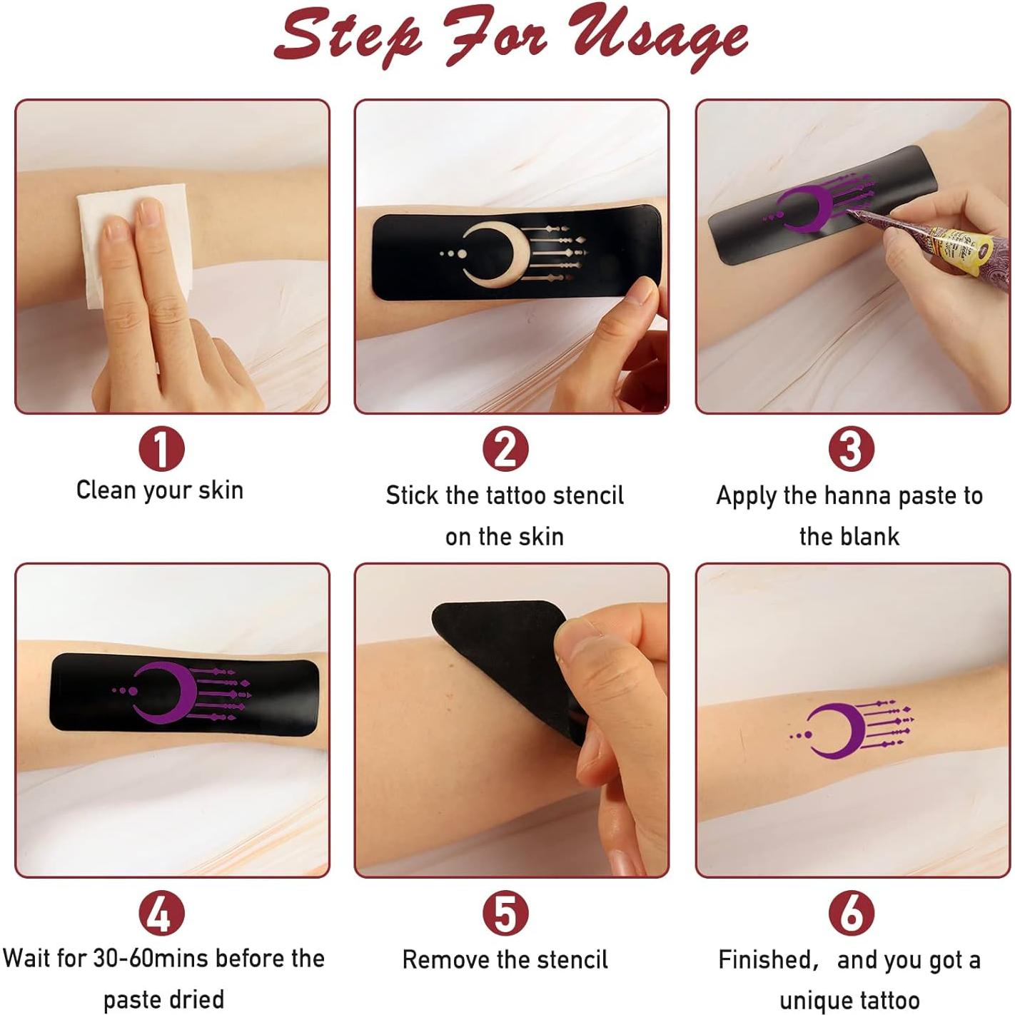 Kit de Plantillas de Tatuaje de Henna Kapopi - 20x11cm