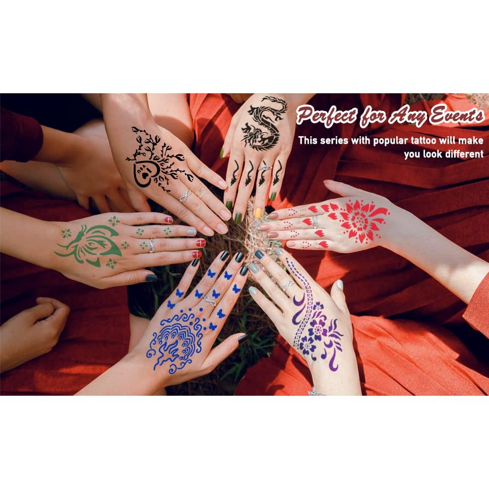 Kit de Plantillas de Tatuaje de Henna Kapopi - 20x11cm