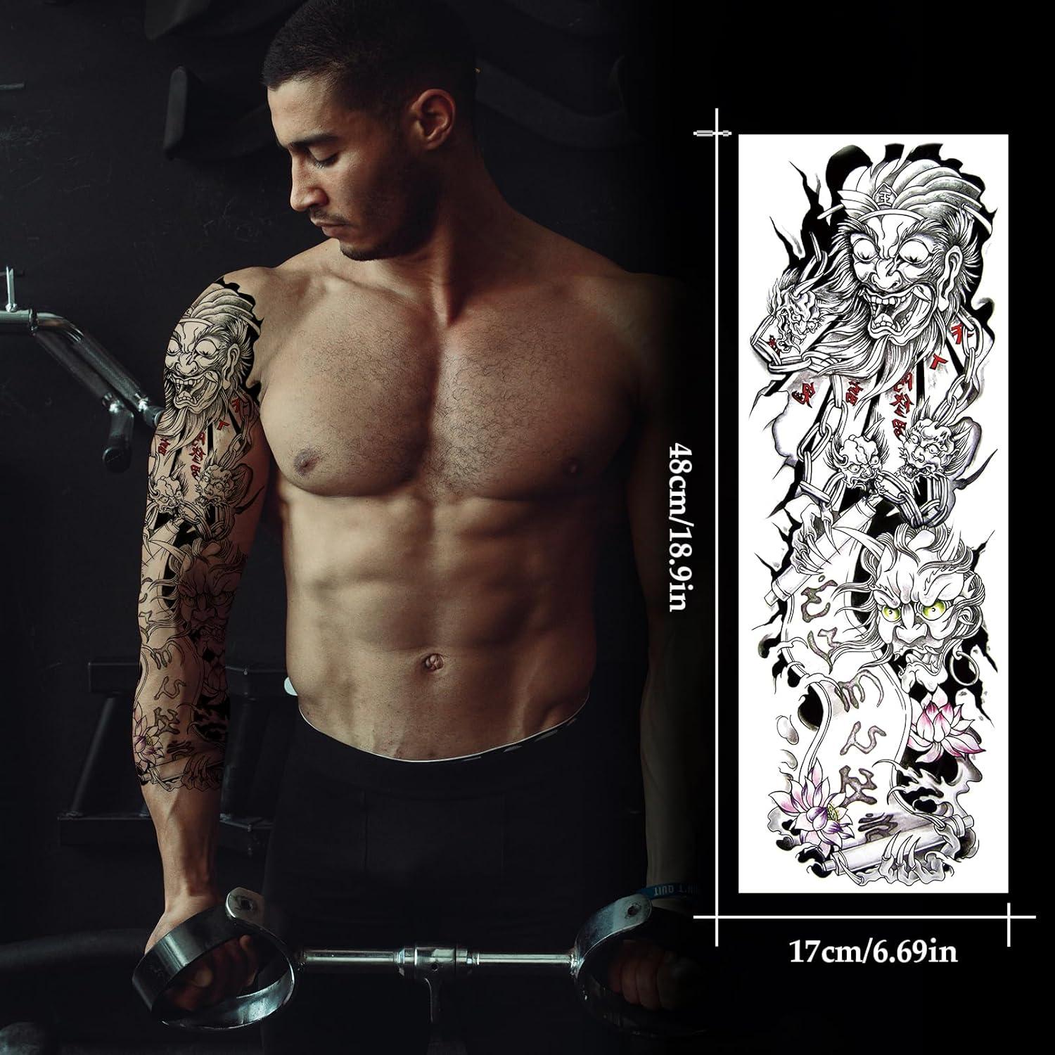 12 Tatuajes Temporales Impermeables de Brazo Completo VERKSTAD