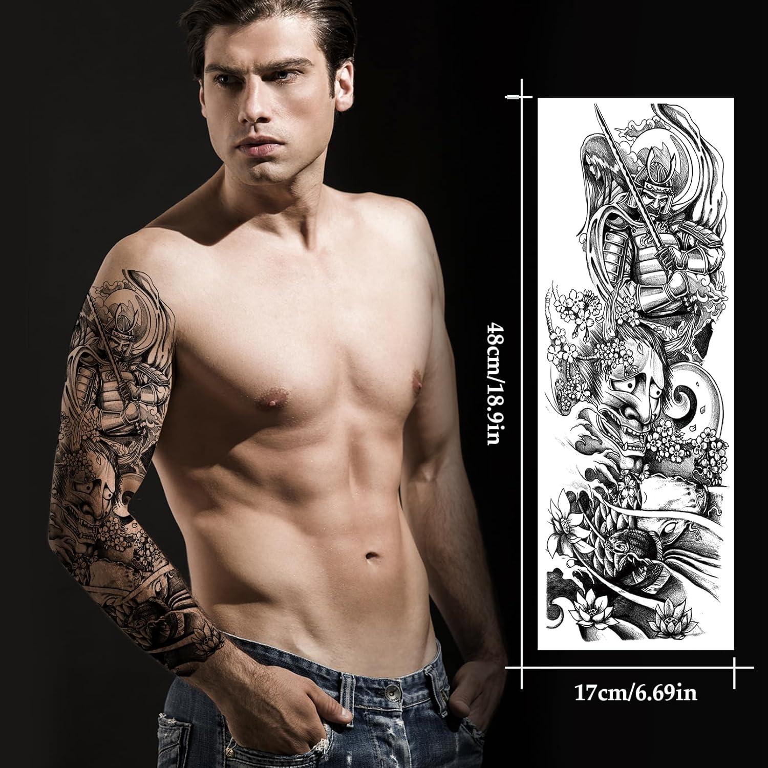 12 Tatuajes Temporales Impermeables de Brazo Completo VERKSTAD