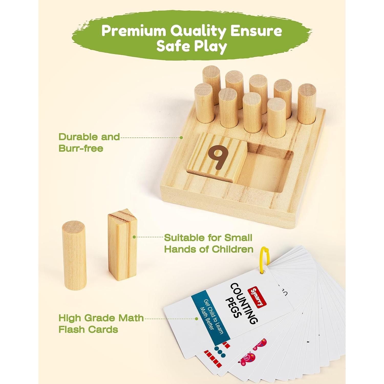 Tablero de Contar de Madera SYNARRY - Juguete Montessori 3-8 Años