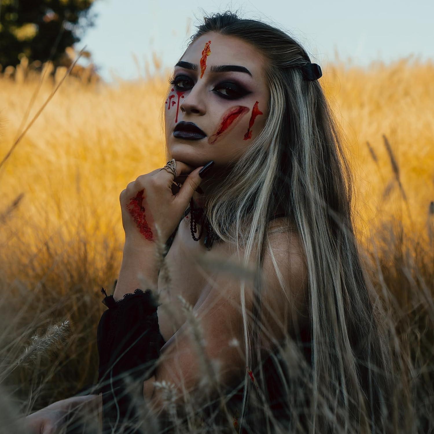 CARGEN Tatuajes Temporales Halloween Cicatriz Zombie 3 Hojas