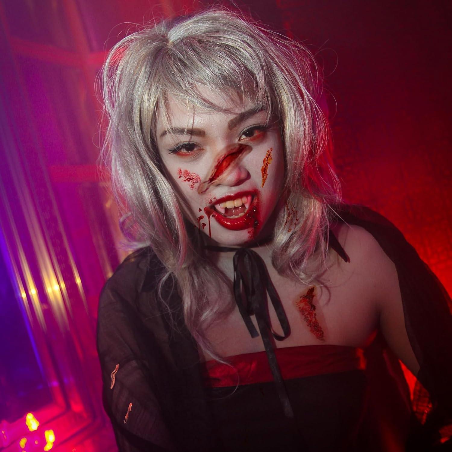 CARGEN Tatuajes Temporales Halloween Cicatriz Zombie 3 Hojas