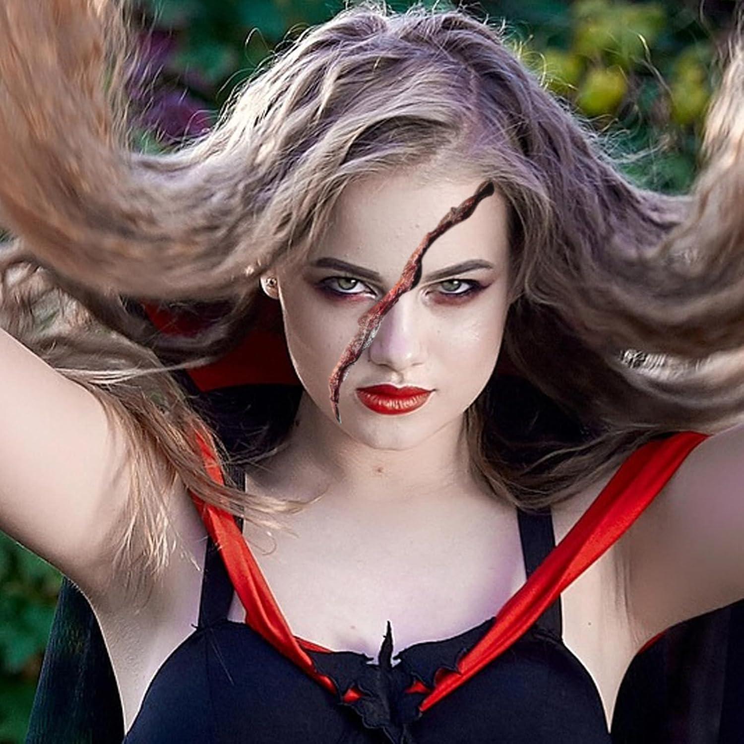 CARGEN Tatuajes Temporales Halloween Cicatriz Zombie 3 Hojas