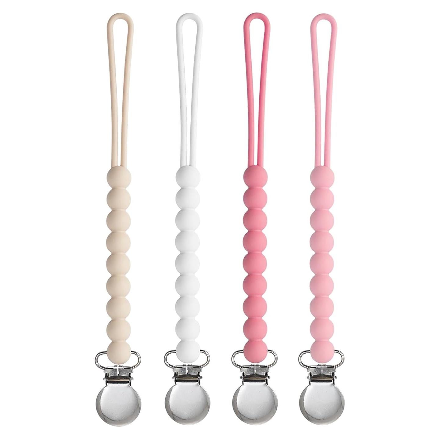 Clip de Chupete MORIBOX - Paquete de 4 Silicona Grado Alimenticio