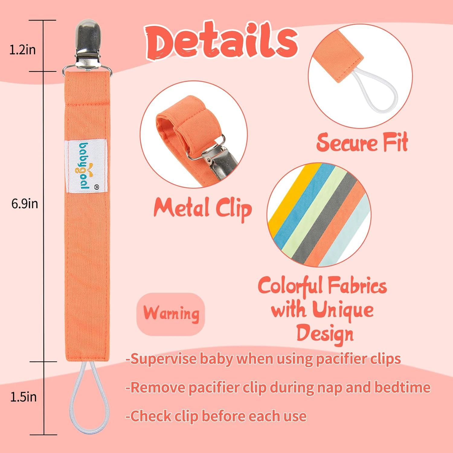 Babygoal Clips para Chupetes - Paquete de 6 Sujetadores Unisex