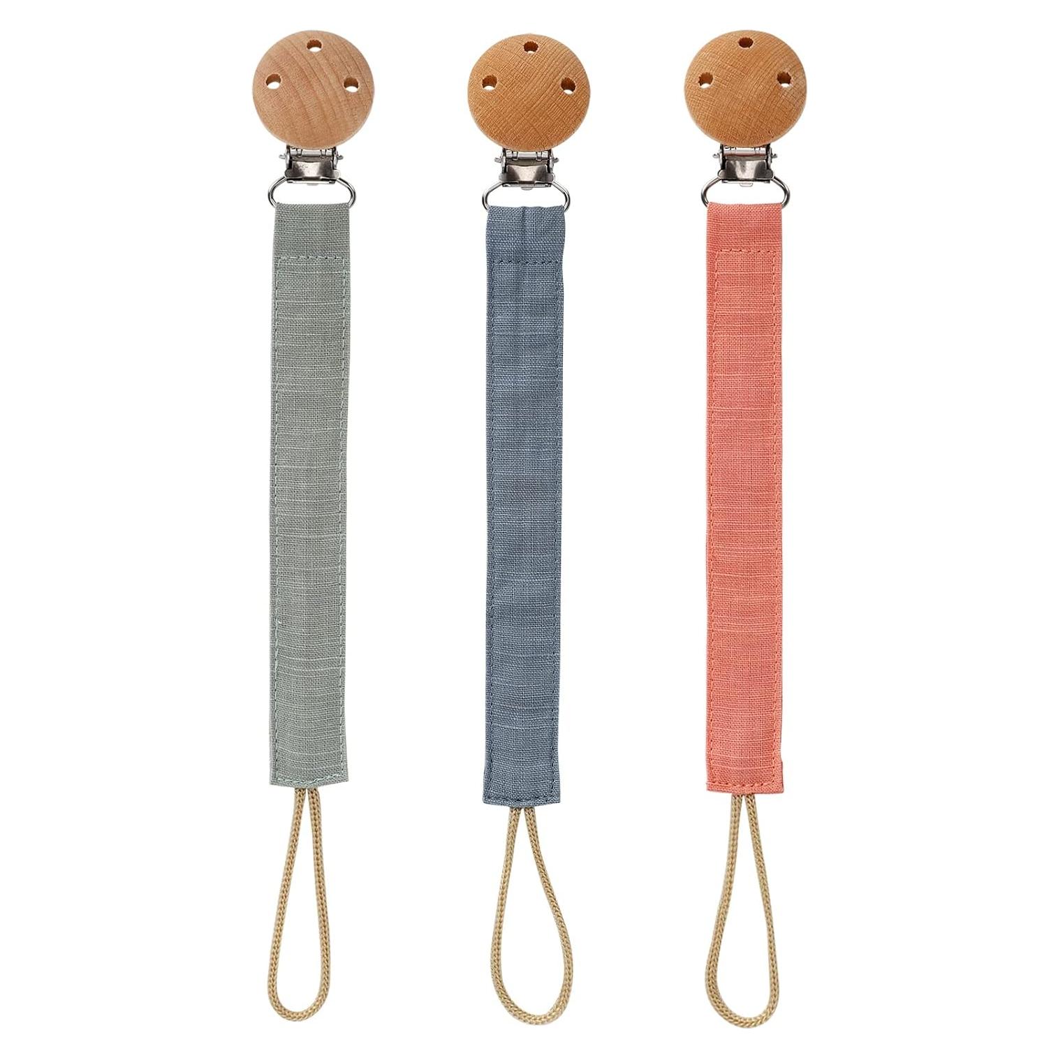 Socub 3 Clips de Chupete de Tela para Bebés Unisex - Libre de BPA