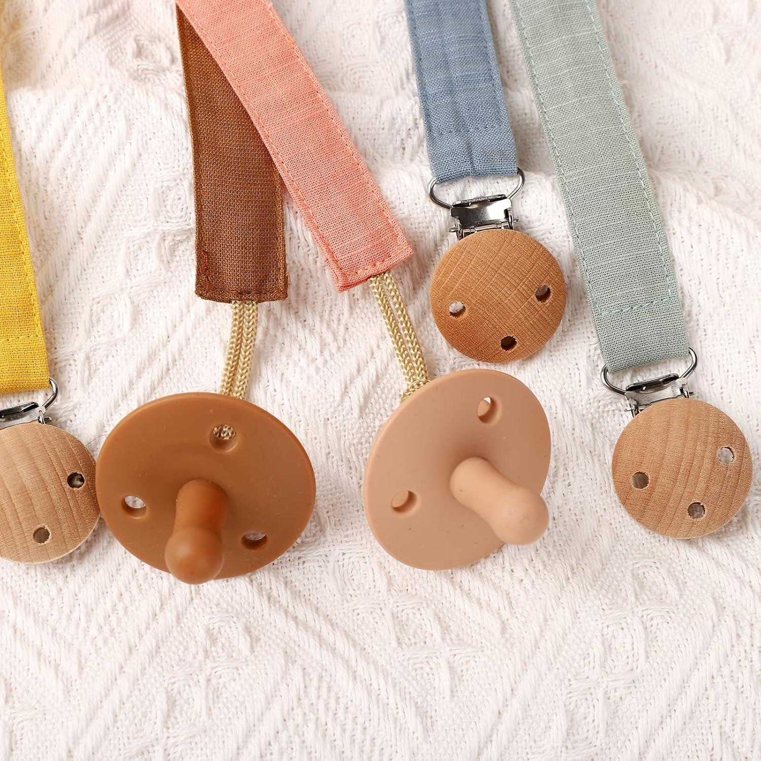 Socub 3 Clips de Chupete de Tela para Bebés Unisex - Libre de BPA