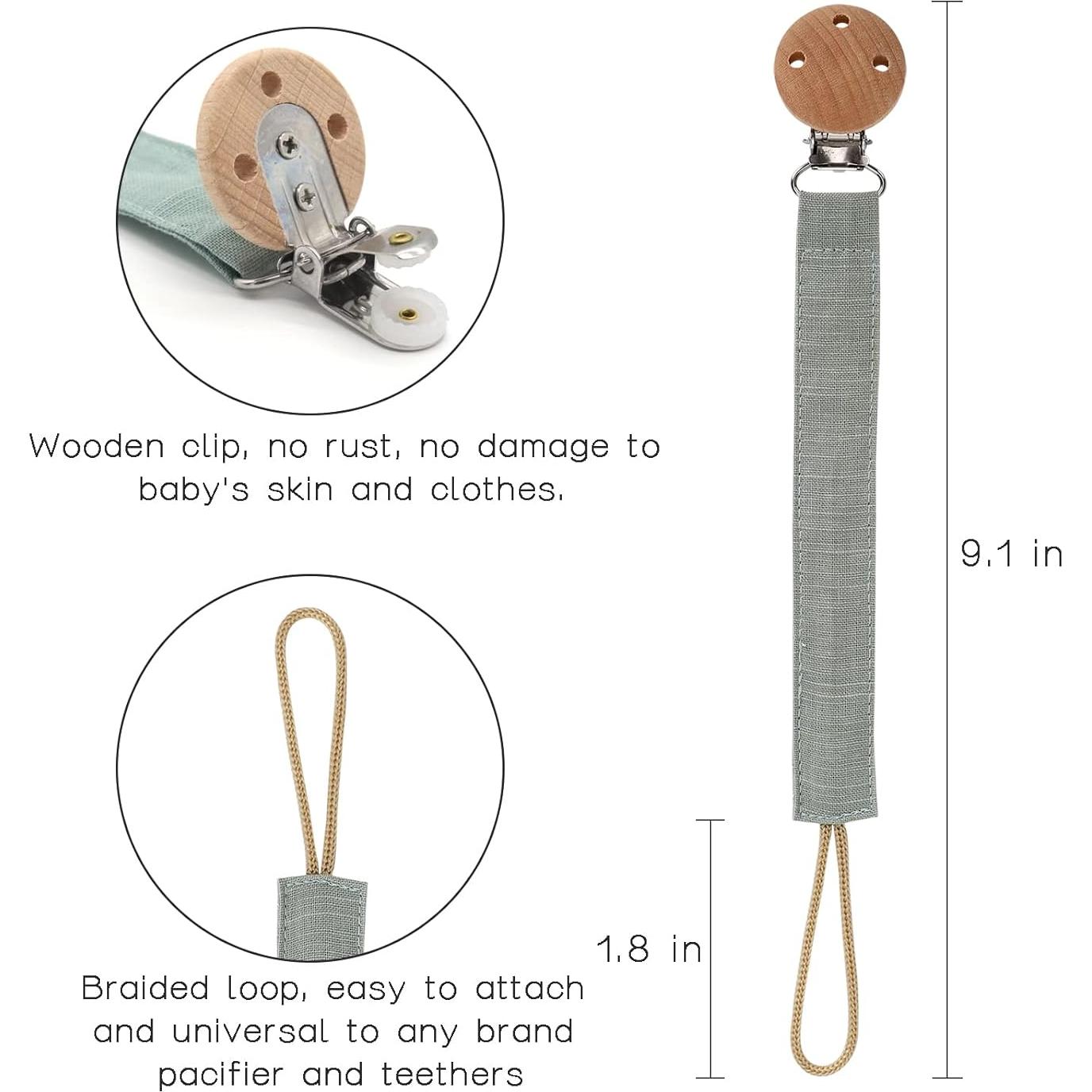 Socub 3 Clips de Chupete de Tela para Bebés Unisex - Libre de BPA