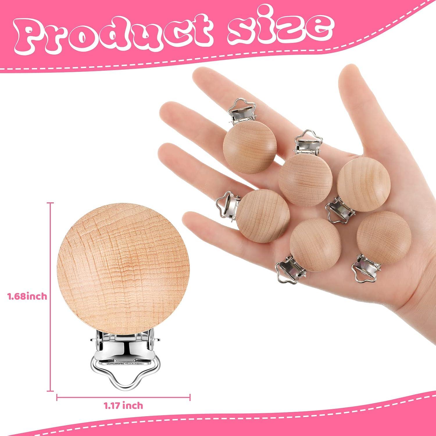 30 Clips de Chupete de Madera Natural para Bebés - Nuanchu