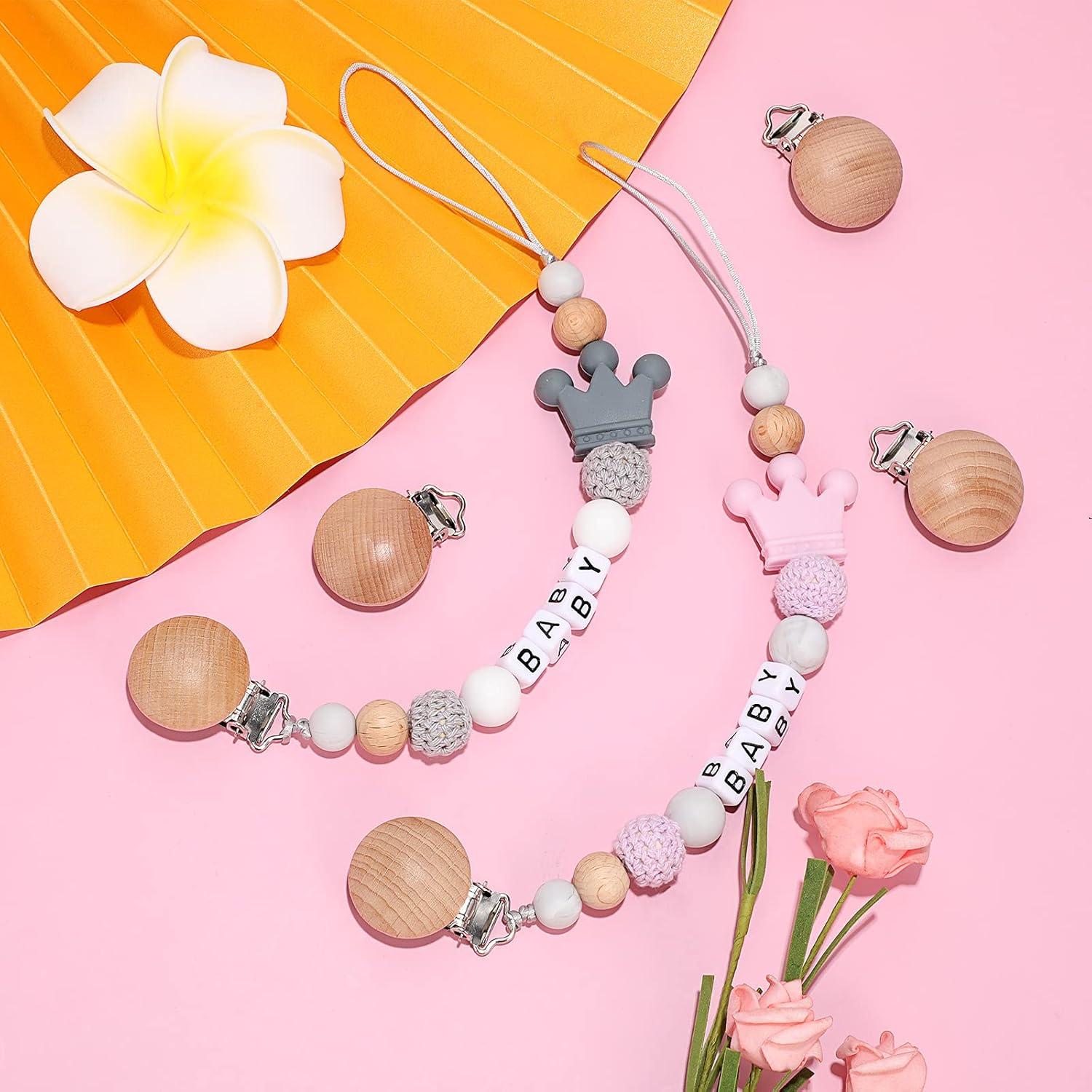 30 Clips de Chupete de Madera Natural para Bebés - Nuanchu