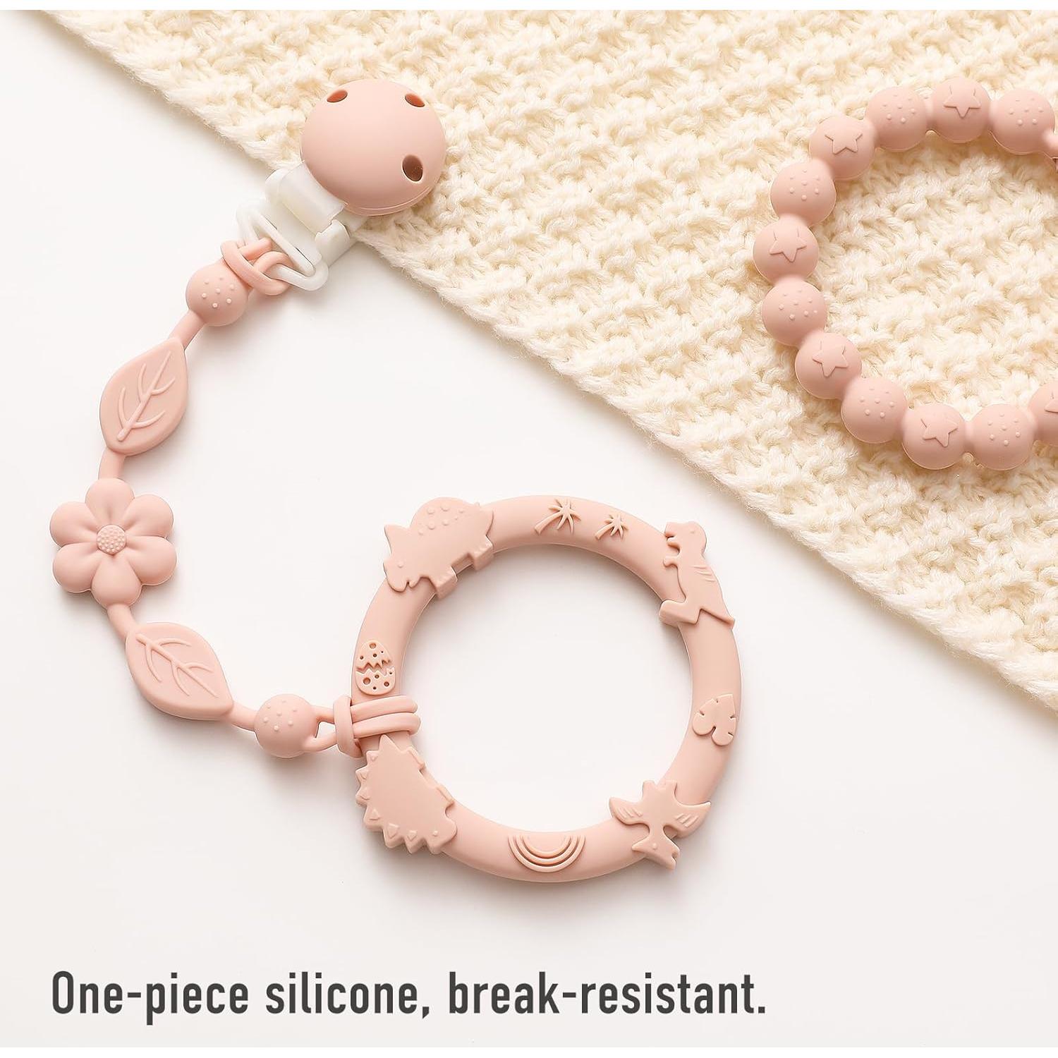 Clip de Chupete para Bebé YIVEKO Silicona Juego 3 Piezas