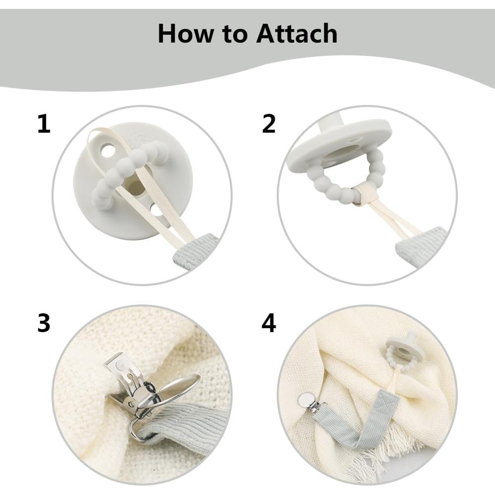 Clip de Chupete Universal TY04 - 4 Colores Suaves para Bebés