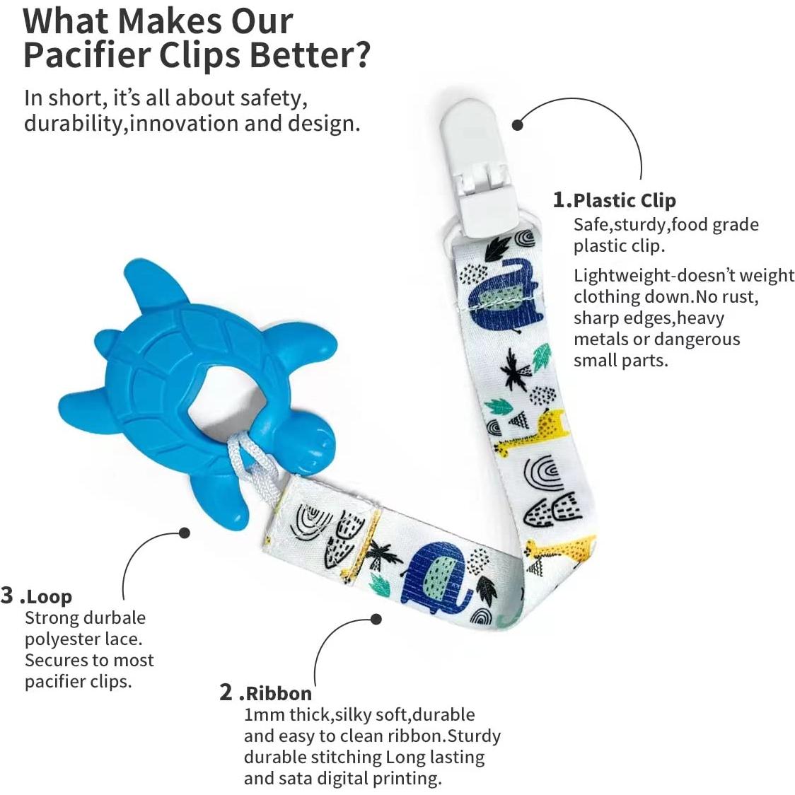 Clips de Silicona para Chupetes PandaEar - 5 Piezas Seguros