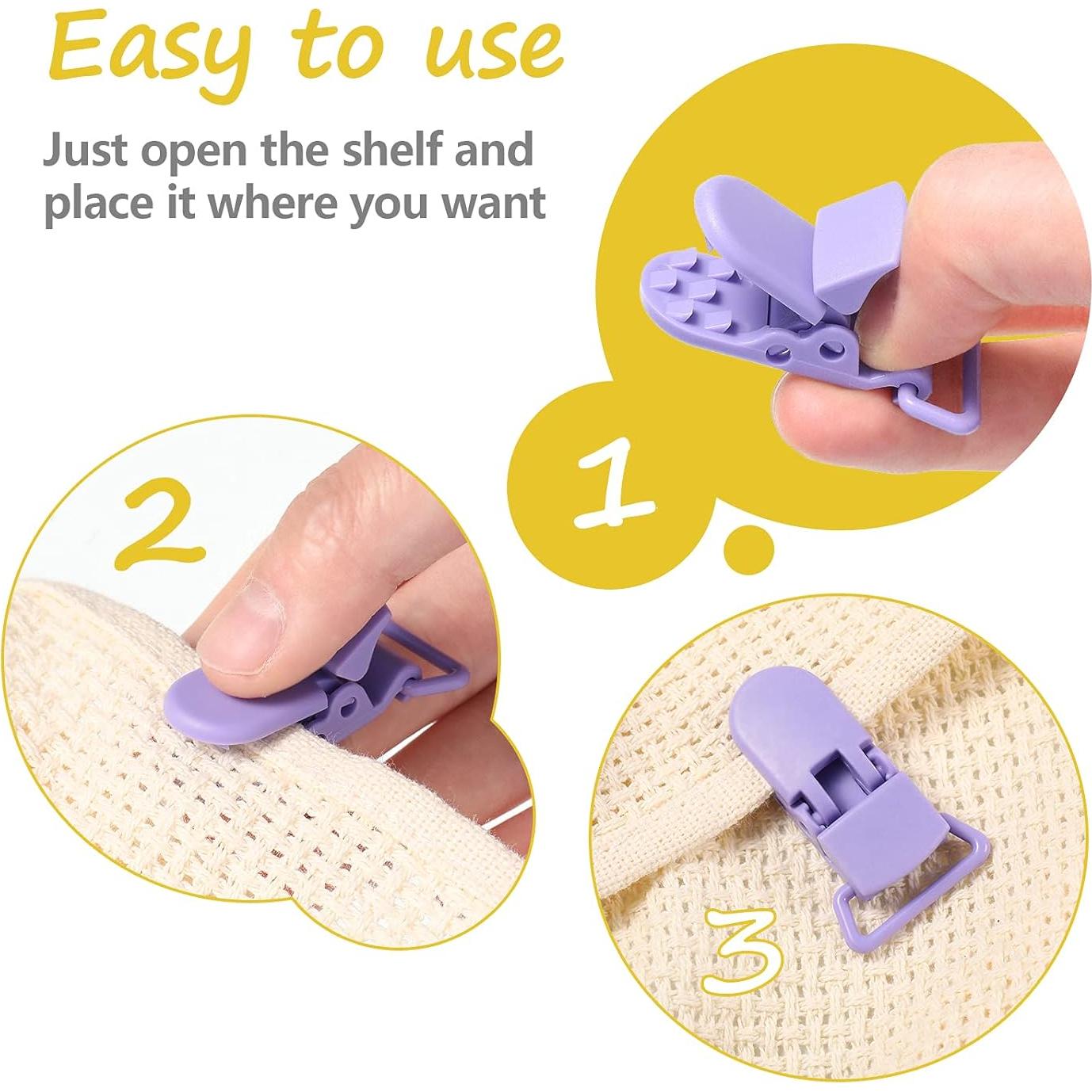 60 Clips Sujetadores de Chupetes Plástico Sin BPA 12 Colores