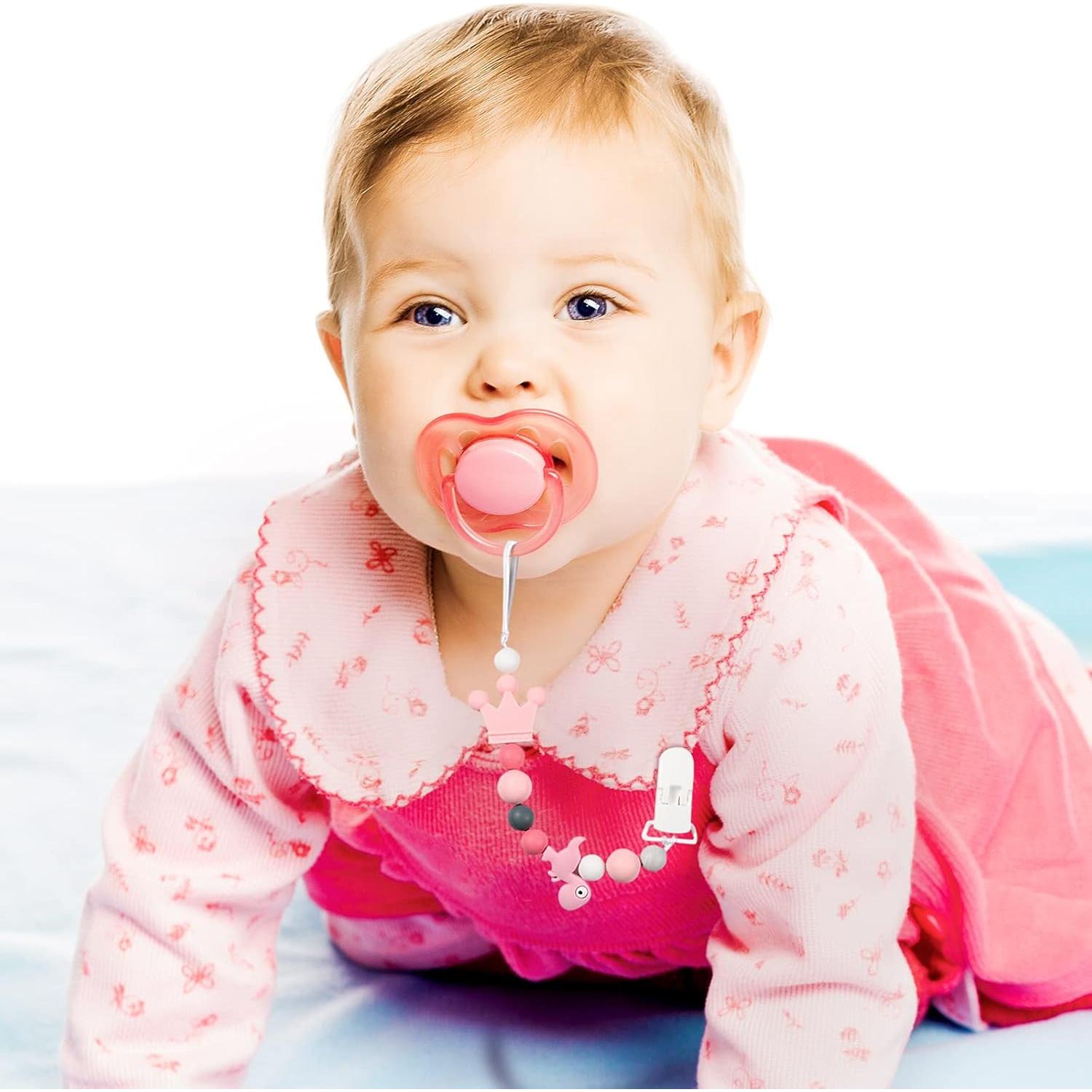 60 Clips Sujetadores de Chupetes Plástico Sin BPA 12 Colores